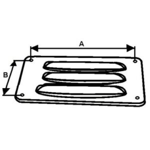 Grille d'aération inox - 120x75mm