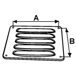 Grille d'aération inox - 117x117mm