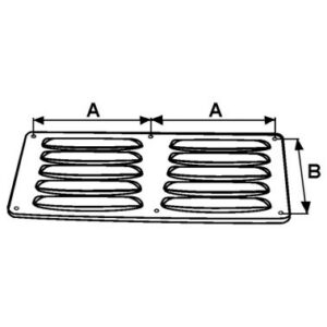 Grille d'aération inox - 235x117mm