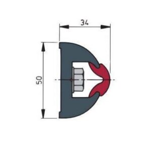 Profilé de base Haro - gris foncé - 50x34 mm - 20 m