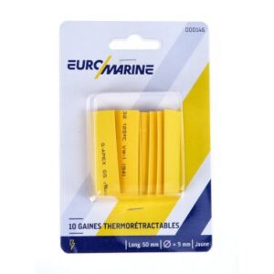 Gaine thermorétractable ø09mm - jaune - lot de 10
