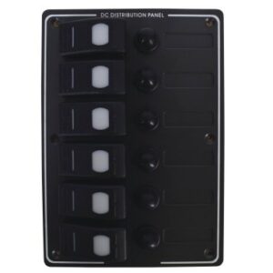 Tableau électrique étanche - 6 positions - ABS noir