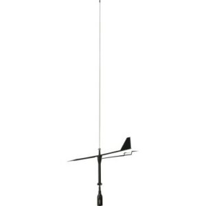Antenne VHF Crow - 3db - fouet noir avec girouette - câble 20m