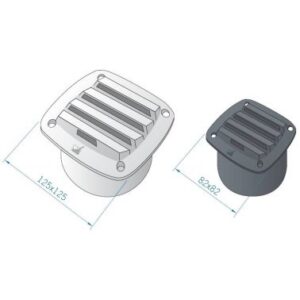 Grille de ventilation plastic noir - ø75mm