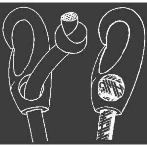 Crochets pour tresses et sandow ø8mm (les 4)