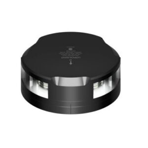 Combiné feu de hune 225° - poupe 135° - mouillage 360° - 2 mn - montage horizontal - aluminium noir - flat base