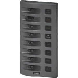 Panneau WeatherDeck IP67 12V - 8 interrupteurs gris