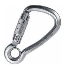 Mousqueton asymétrique à oeil et verrouillage inox ø11mm