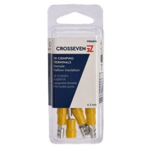Cosse 6,3mm clip femelle jaune - lot de 10