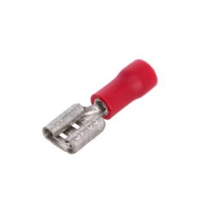 Cosse 6,3mm clip femelle rouge - lot de 100