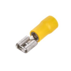 Cosse 6,3mm clip femelle jaune - lot de 100