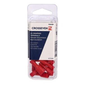 Cosse 6,3mm clip femelle isolée rouge - lot de 10