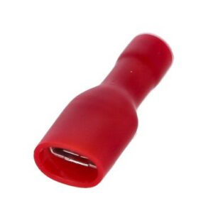 Cosse 6,3mm clip femelle isolée rouge - lot de 100