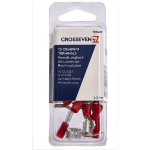 Cosse 6,3mm languette de dérivation avec clip rouge - lot de 10