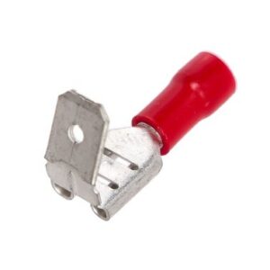 Cosse 6,3mm languette de dérivation avec clip rouge - lot de 100