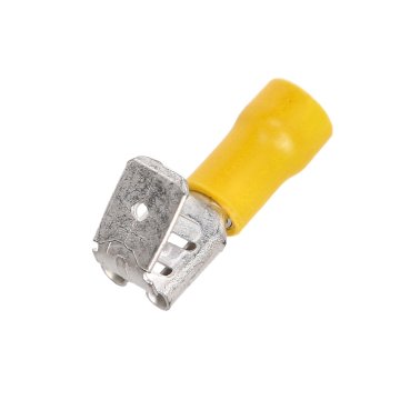 Cosse 6,3mm languette de dérivation avec clip jaune - lot de 100