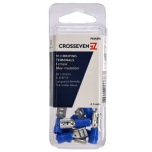 Cosse 6,3mm clip femelle bleue - lot de 10