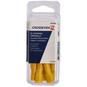 Cosse 6,3mm clip femelle isolée jaune - lot de 10