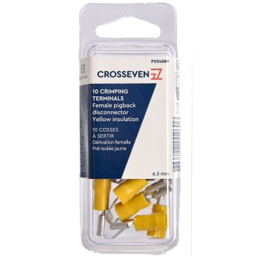 Cosse 6,3mm languette de dérivation avec clip jaune - lot de 10